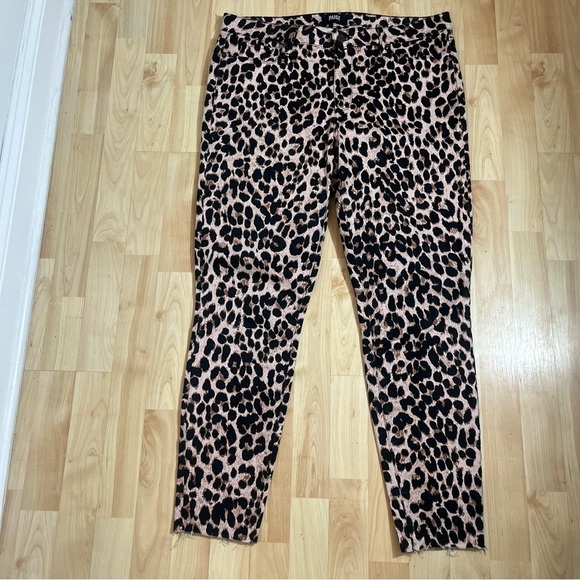 Paige Women’s HOXTON Ankle Pants Sz 32 Cheetah Animal Print Stretch Casual trend - Picture 2 of 9